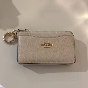 Coach Cream and Gold Key & Card Holder